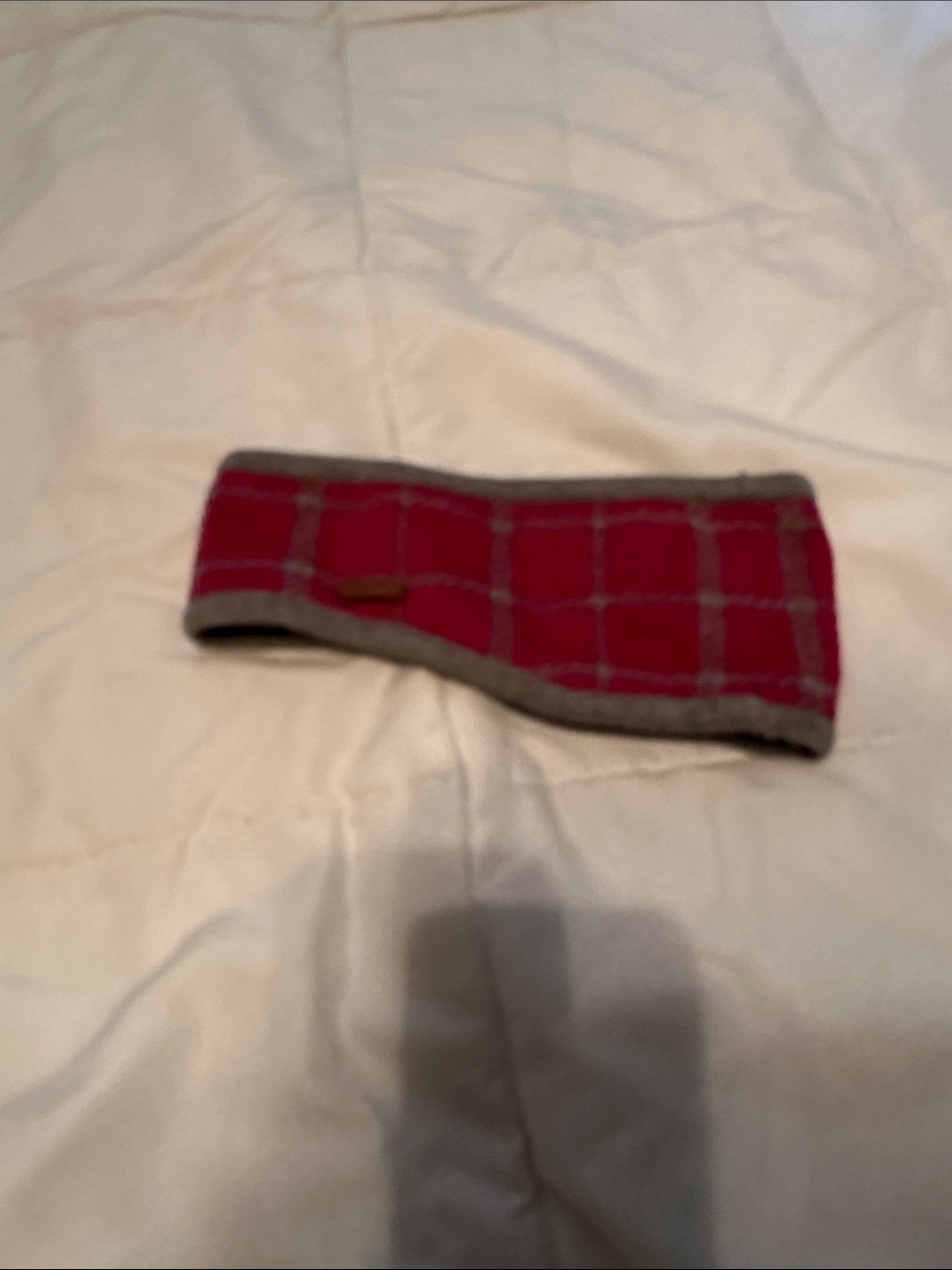 Coach red and grey with black soft interior warm ear muffin/ warmer
